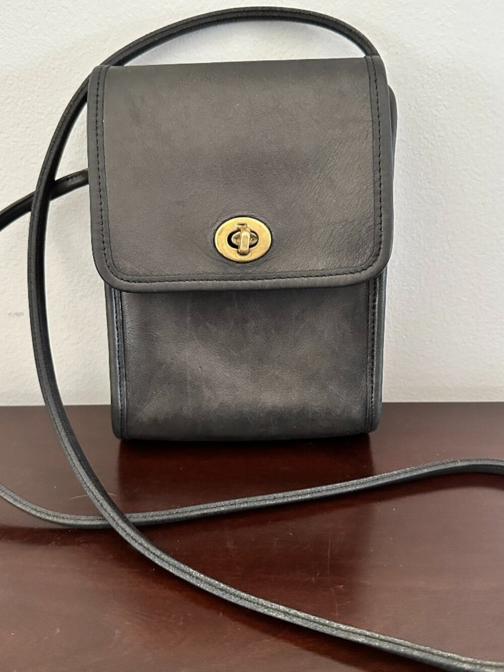 Vintage Coach 9893 Scooter Bag Black Leather Crossbody Bag